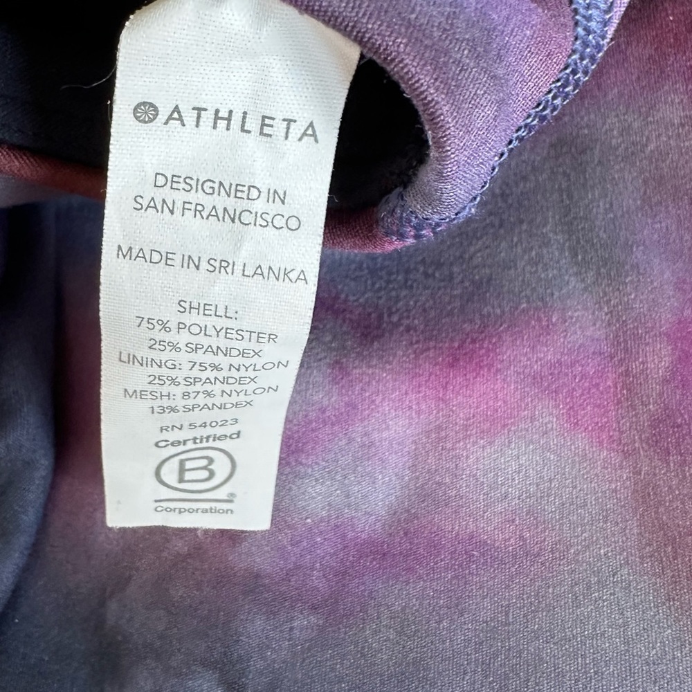 ATHLETA Conscious Crop Bra Tank Supernova Marble Tie Dye - Picture 9 of 9